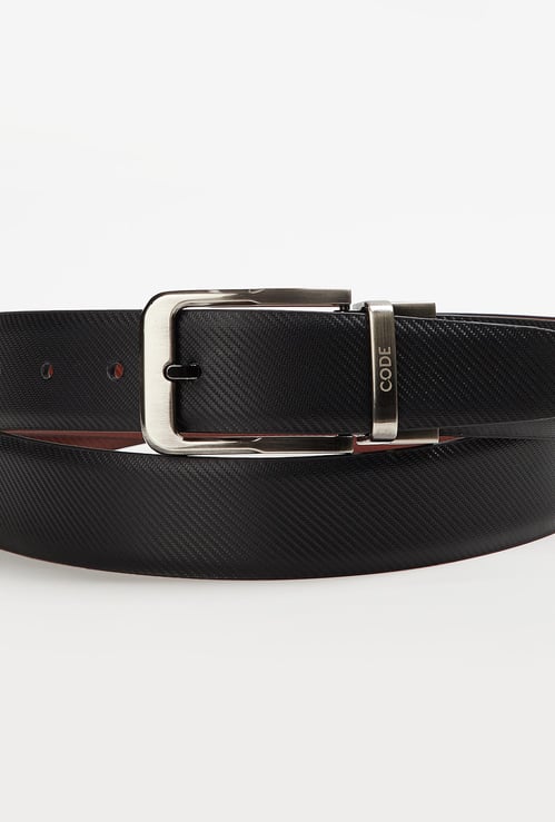 CODE Men Solid Reversible Formal Belt