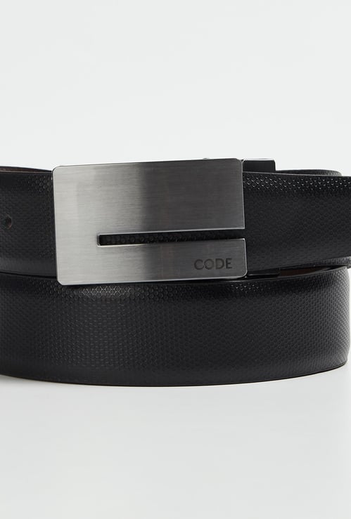 CODE Men Textured Reversible Formal Belt