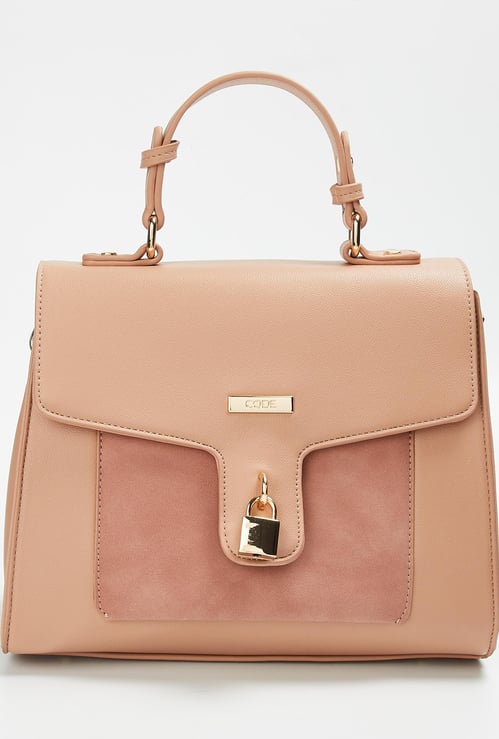 CODE Women Solid Flap-Closure Handheld Bag