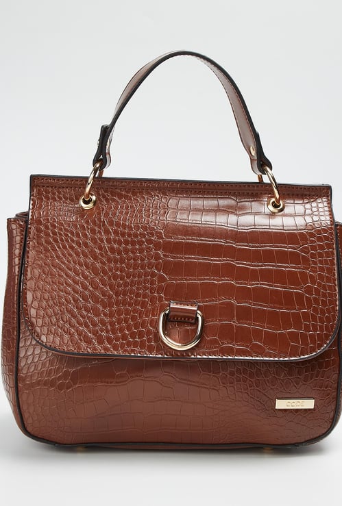 CODE Women Textured Flap-Closure Handheld Bag