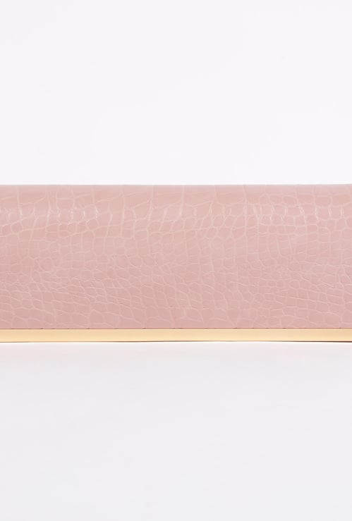 CODE Women Textured Clutch with Detachable Strap
