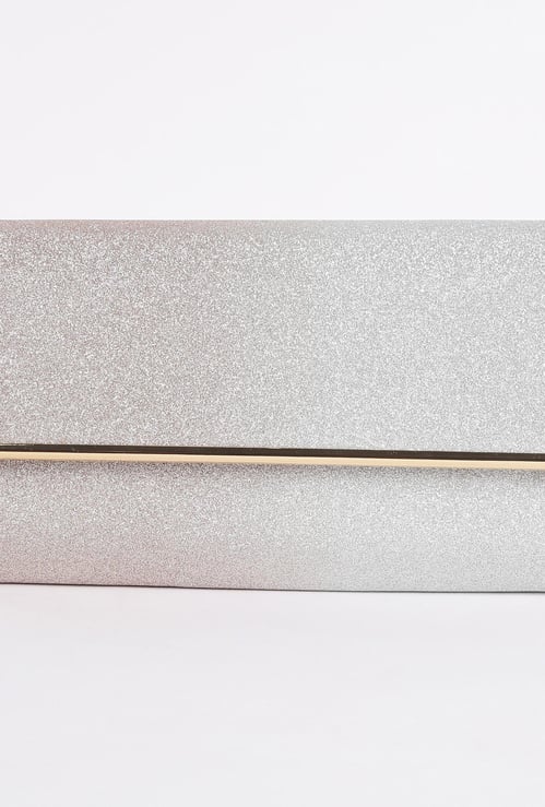 CODE Women Shimmery Clutch with Detachable Strap