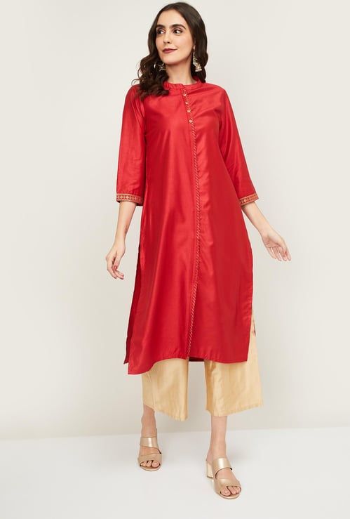 MELANGE Women Straight Kurta with Solid Palazzos