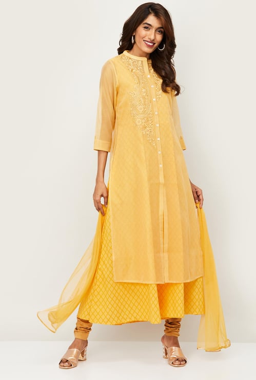 MELANGE Women Printed Kurta Set with Salwar And Dupatta