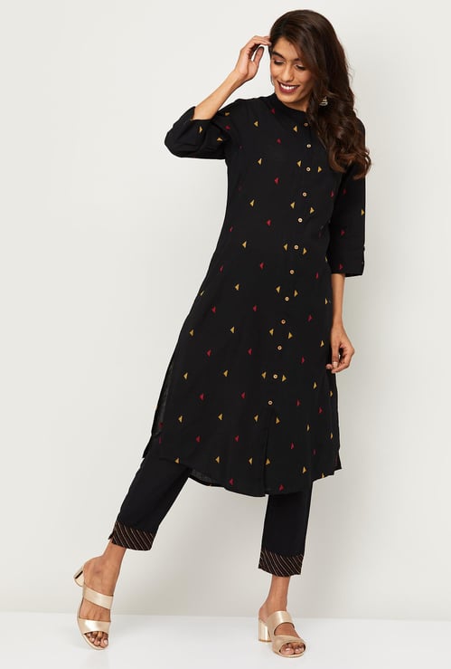 MELANGE Women Printed Straight Kurta with Straight Pants