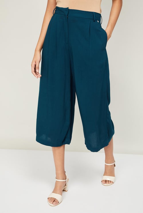 VAN HEUSEN Women Solid Culottes with Belt Loops