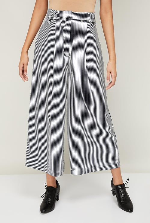 VAN HEUSEN Women Striped Flared Trousers