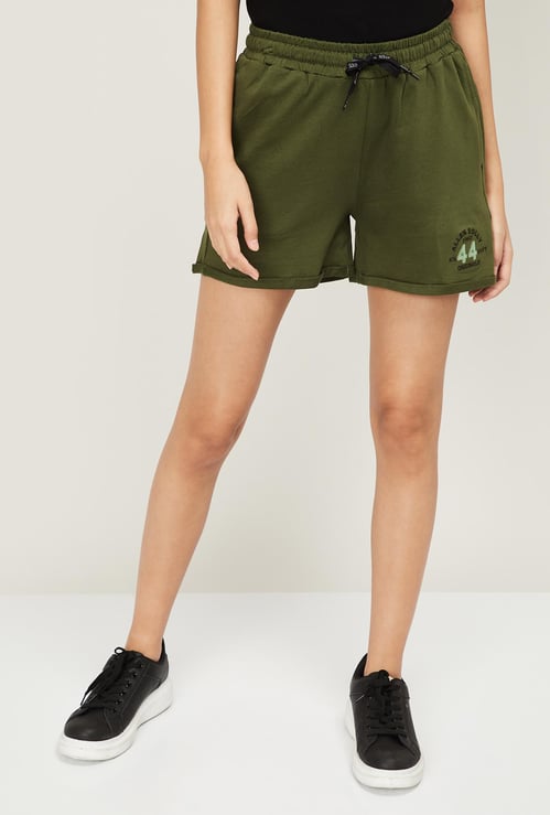 ALLEN SOLLY Women Solid Elasticated Shorts