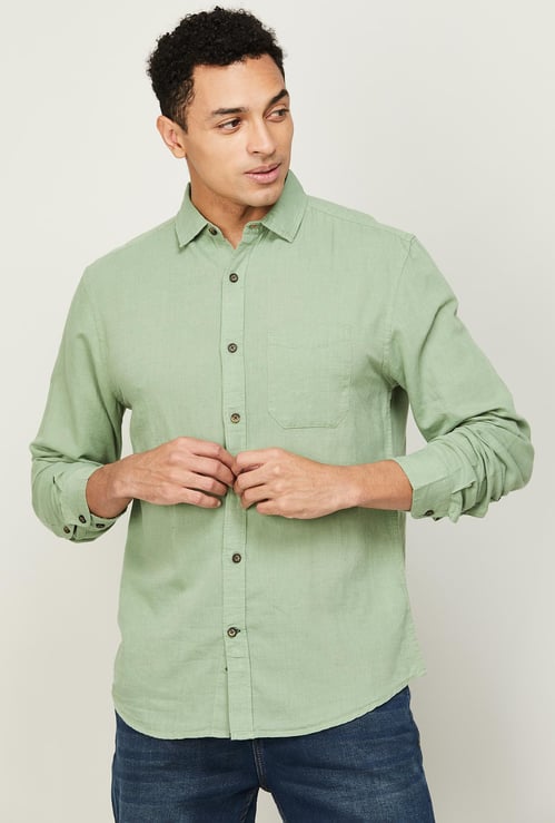 FAME FOREVER Solid Slim Fit Shirt