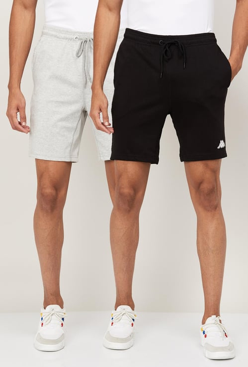 KAPPA Men Solid Regular Fit Elasticated Shorts - Set of 2