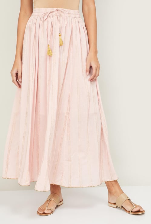 MELANGE Women Flared A-Line Maxi Skirt