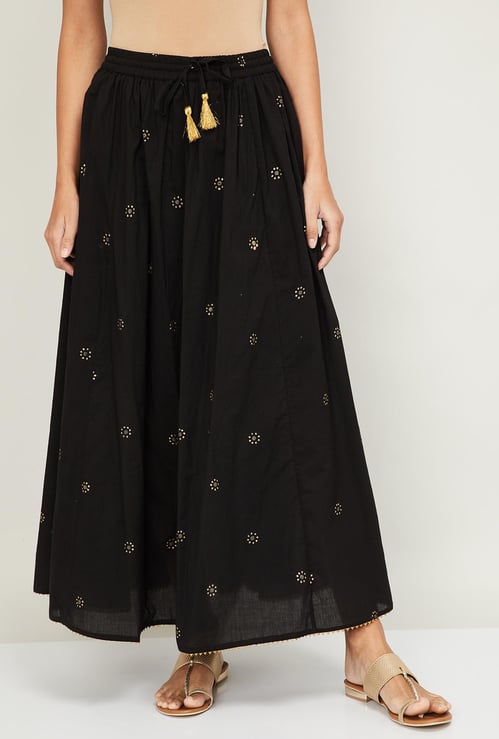 MELANGE Women Printed Elasticated A-line Skirt