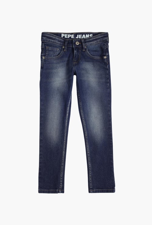 PEPE JEANS Boys Stonewashed Slim Fit Jeans