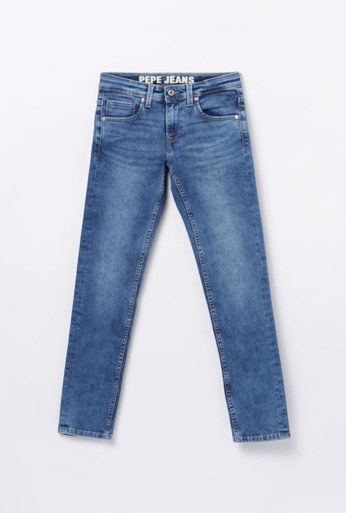 PEPE JEANS Boys Stonewashed Slim Fit Jeans