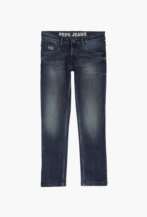 PEPE JEANS Boys Stonewashed Slim Fit Jeans