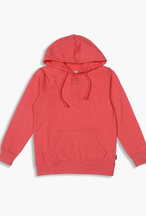 PEPE JEANS Boys Solid Hooded Sweatshirt