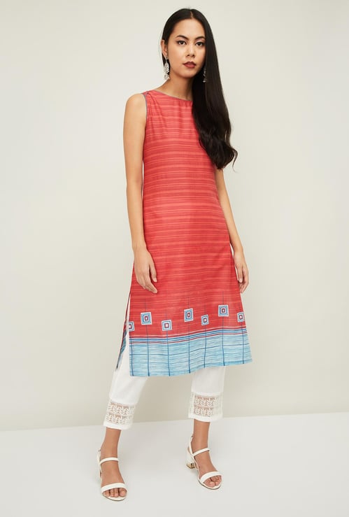 BIBA Women Printed Sleeveless Kurta