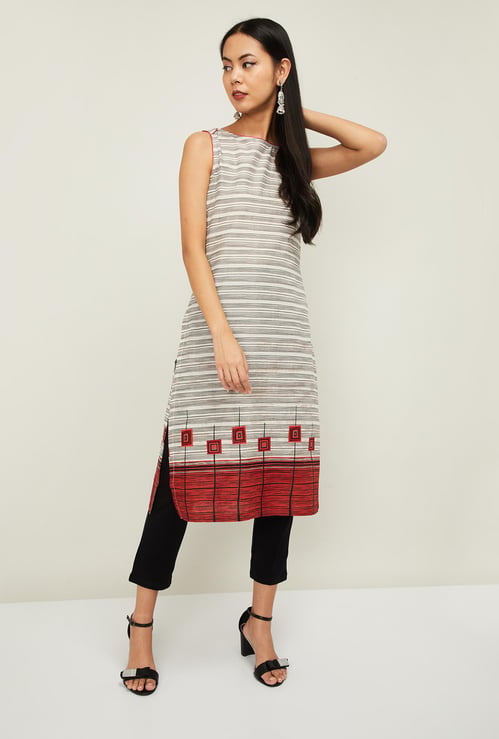 BIBA Women Printed Sleeveless Kurta