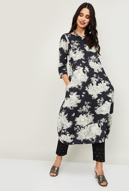 BIBA Women Printed Kurta with Necklace