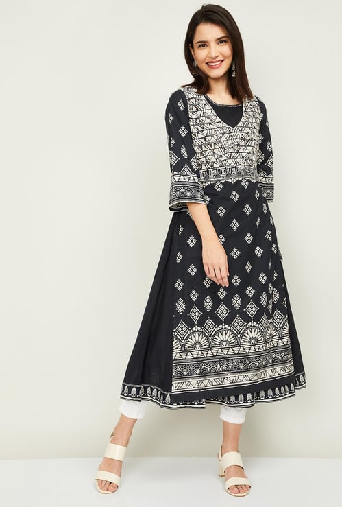 BIBA Women Printed Layered Kurta