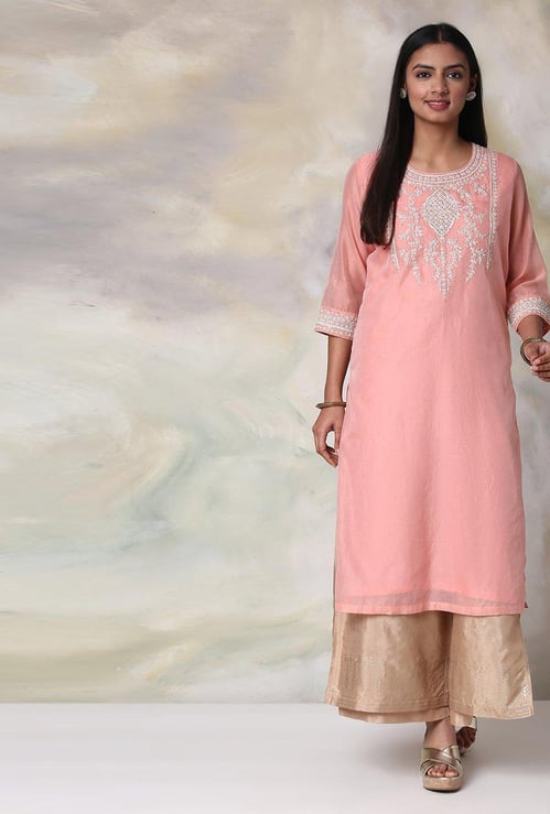 BIBA Women Embroidered Straight Kurta