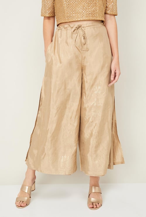 BIBA Women Solid Palazzo Trousers
