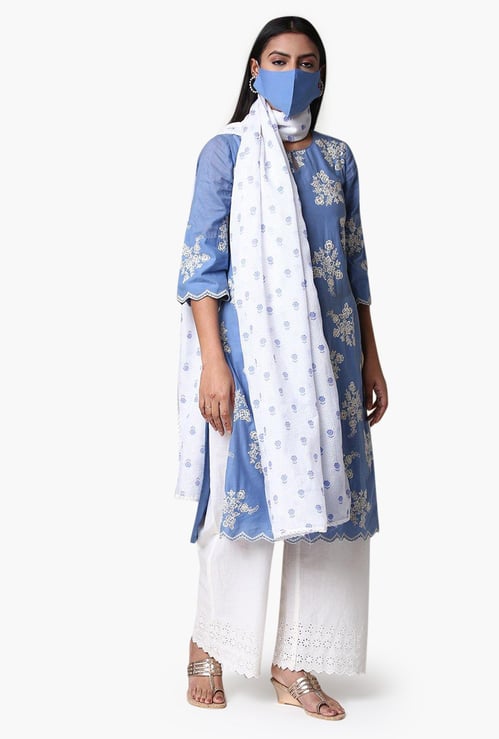 BIBA Women Printed Kurta with Palazzos and Dupatta