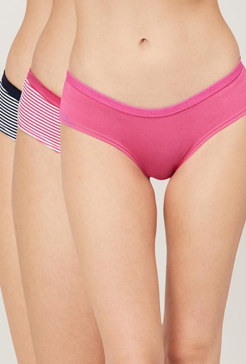 GINGER Women Striped Hipster Panties - Set of 3