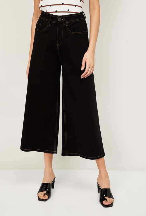 VAN HEUSEN Women Solid Denim Culottes