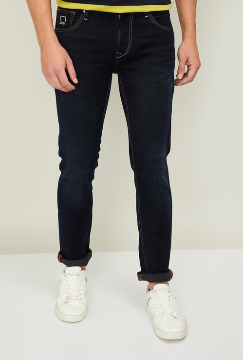 KILLER Men Stonewashed Slim Straight Jeans