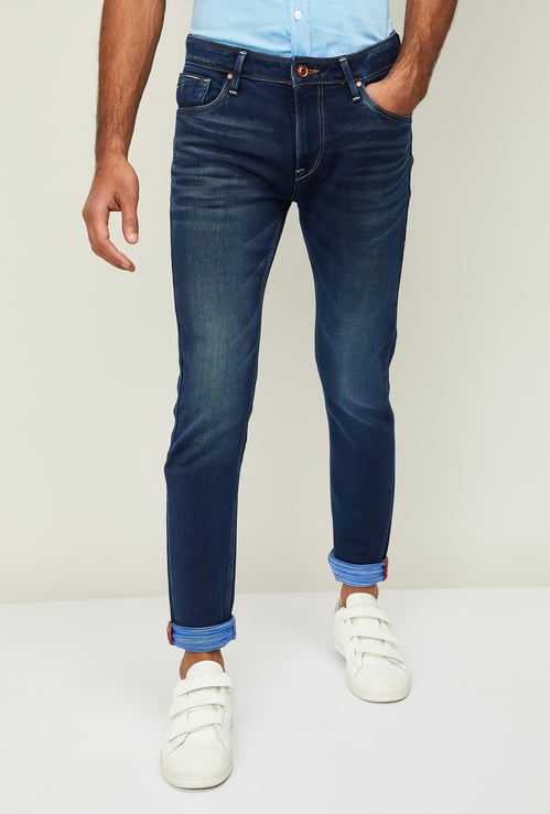 KILLER Men Dark Washed Slim Straight Jeans