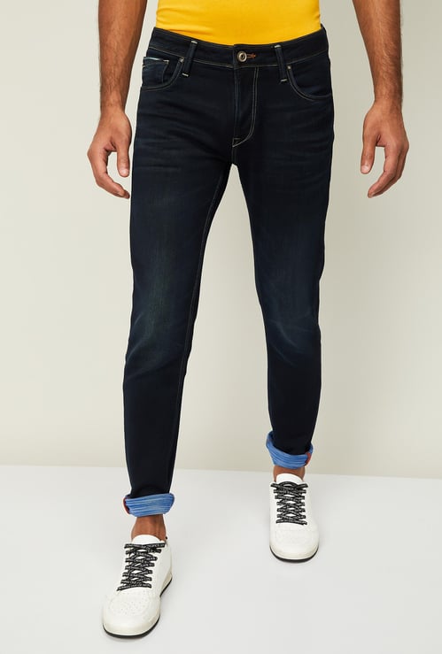 KILLER Men Dark Washed Slim Straight Jeans
