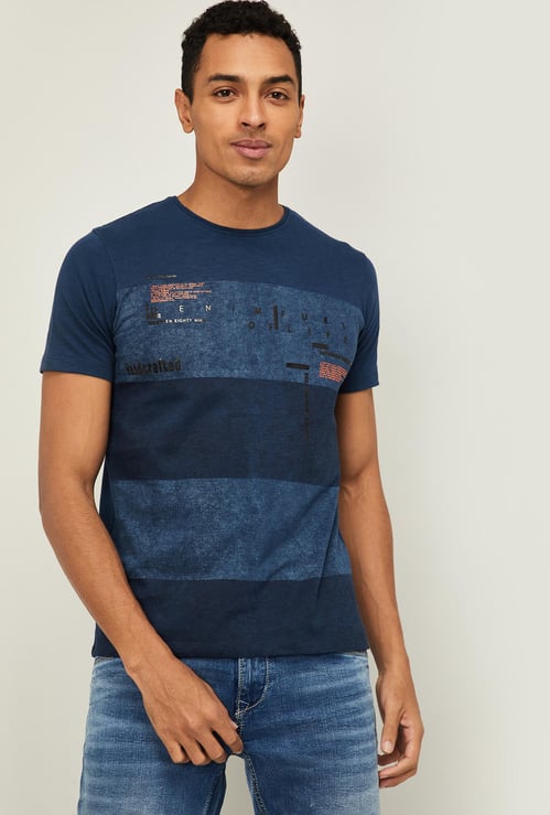 KILLER Men Striped Slim Fit Crew Neck T-shirt