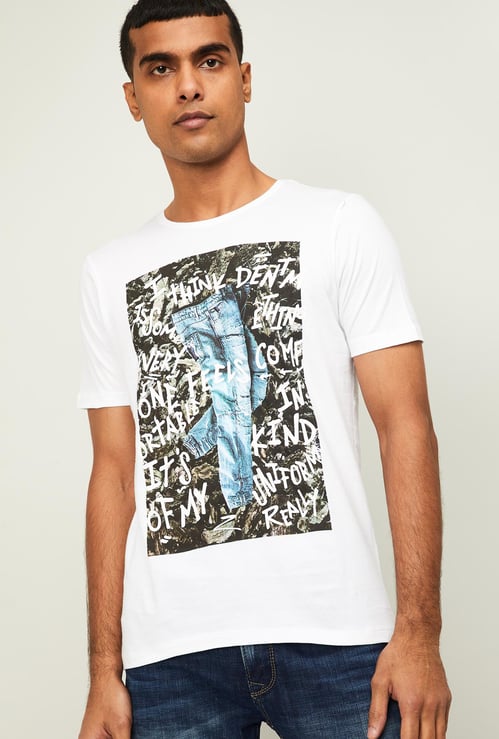KILLER Men Graphic Print Regular Fit Crew Neck T-shirt