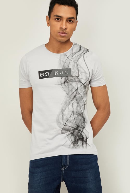 KILLER Men Graphic Print Slim Fit Crew Neck T-shirt