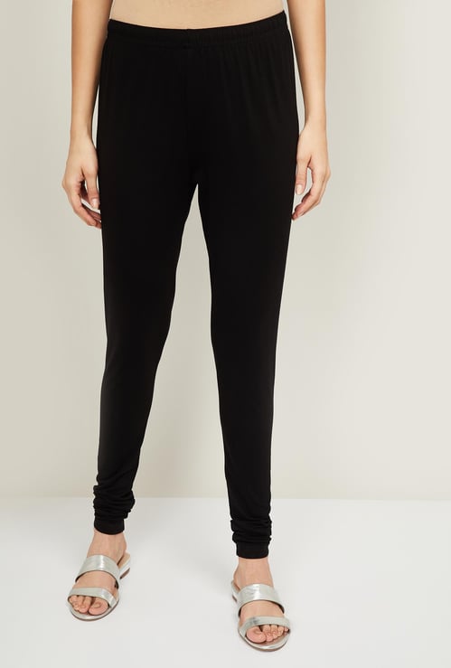 BIBA Women Solid Churidar Leggings