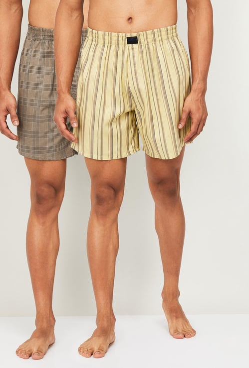 FAME FOREVER Men Checked Boxer Shorts - Set of 2 Pcs