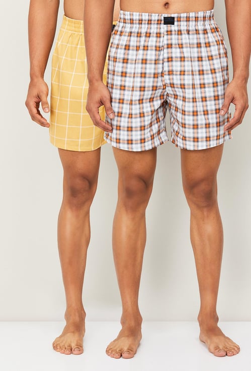 FAME FOREVER Men Checked Boxers- Pack of 2