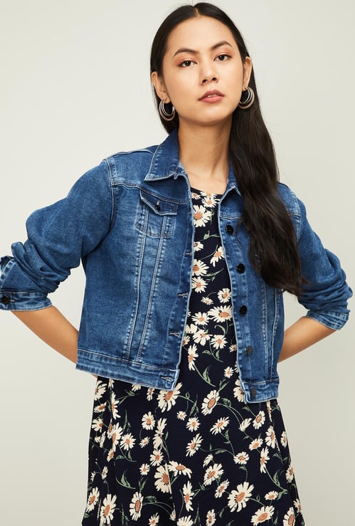 KRAUS Women Washed Denim Jacket