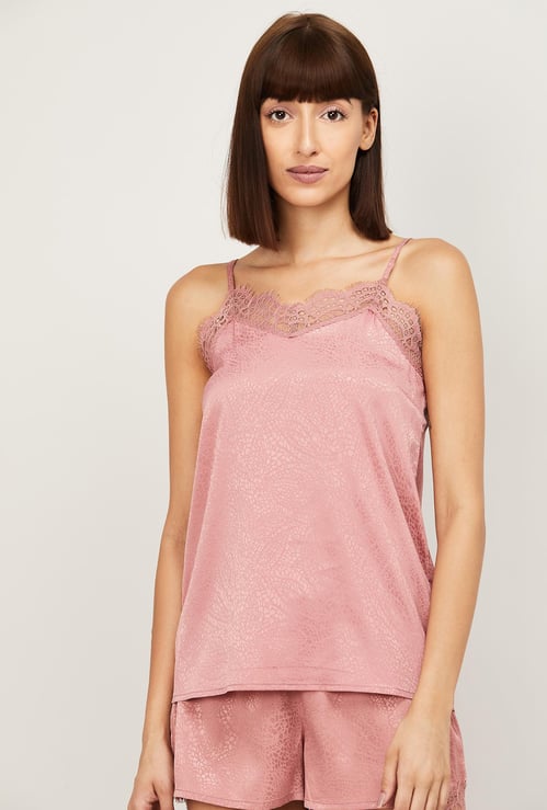 GINGER Women Printed Sleeveless Lounge Top