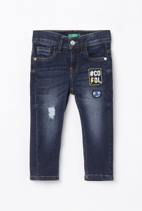 UNITED COLORS OF BENETTON Boys Washed Slim Fit Jeans