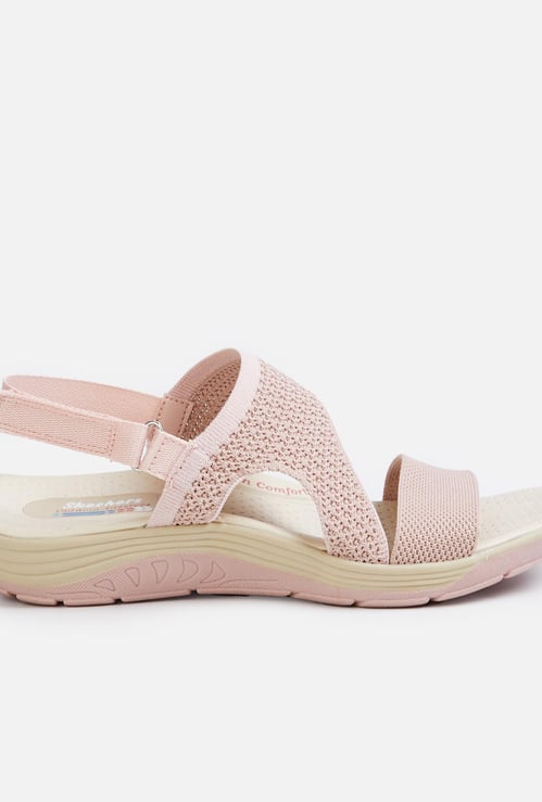 SKECHERS Women Textured Velcro-Strap Sandals