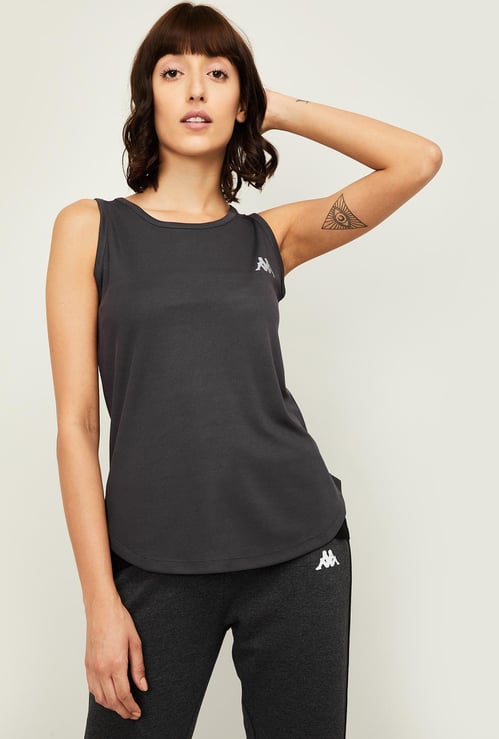KAPPA Women Solid Sleeveless Sports T-Shirt
