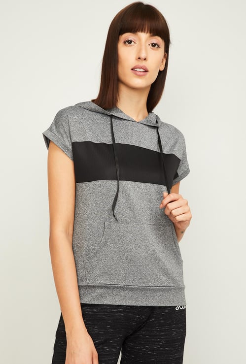 KAPPA Women Colourblocked Hooded T-Shirt