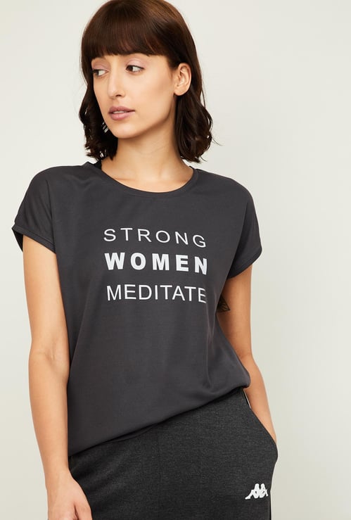 KAPPA Women Typographic Print Short Sleeves T-shirt