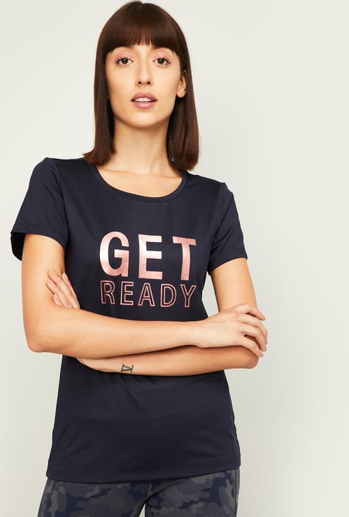 KAPPA Women Printed Round Neck T-Shirt