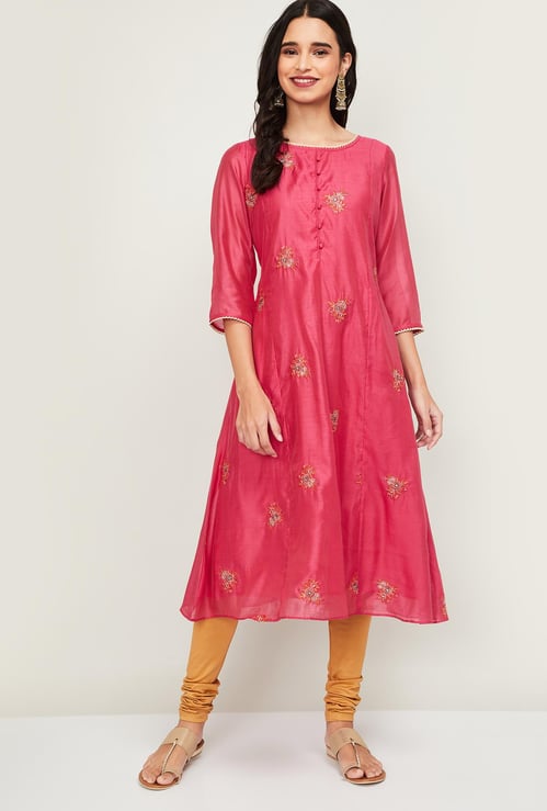 MELANGE Women Embroidered A-line Kurta