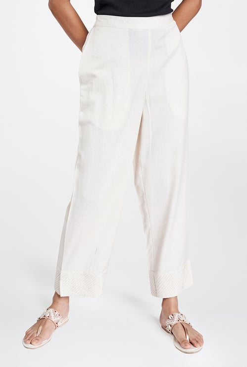 GLOBAL DESI Women Solid Elasticated Straight Pants
