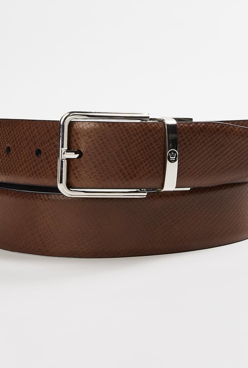 LOUIS PHILIPPE Men Solid Reversible Formal Belt