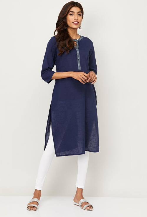 MELANGE Women Solid Straight Kurta